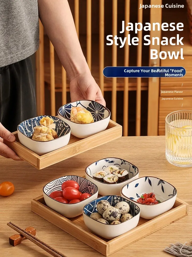 Japanese Snacks - طبق توابل سيراميك على الطراز الياباني،