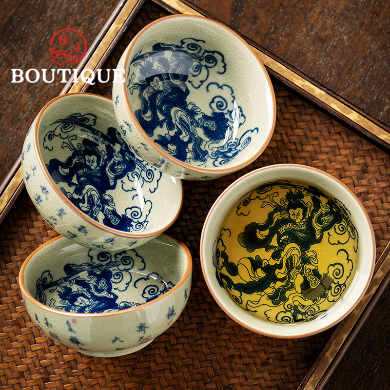 Japanese Pottery - الشاي الفخار الطين القديم ، أكواب
