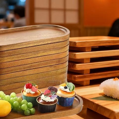 طبق حلوى مستدير من الخشب الصلب - مراجعة Japanese Snacks وسعره